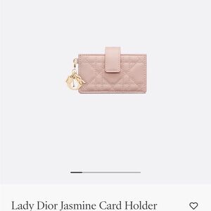 Dior Blush Pink Card Holder with Gold Charms